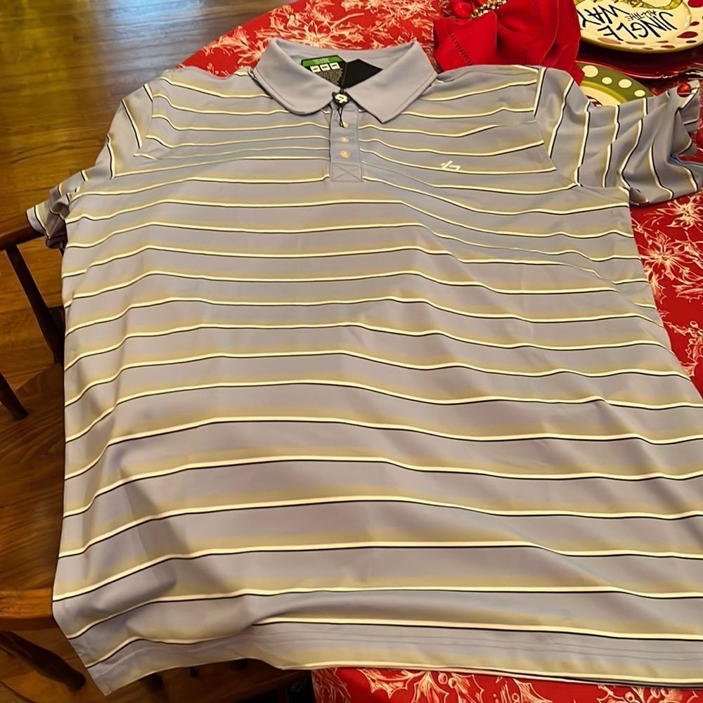 Bolle Golf Shirt, XL, NWT, quick dry, pale purplish color w/ gray, white & black
